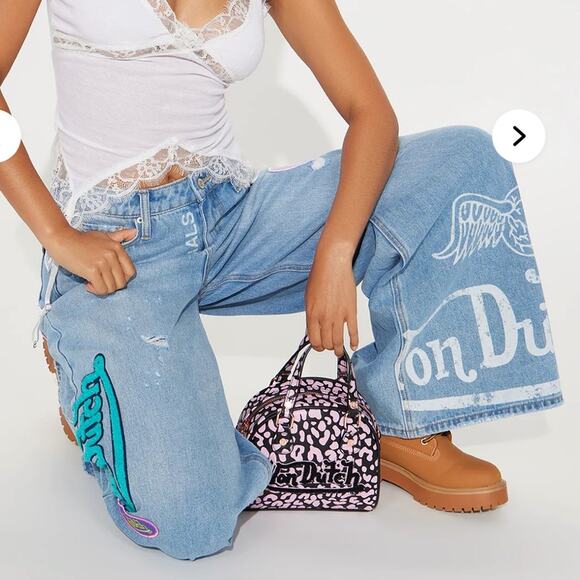 Von Dutch Eyeball Wide Leg Jeans - Light Wash NWT - Picture 2 of 16